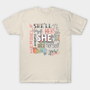 Pronoun Cloud - She T-Shirt